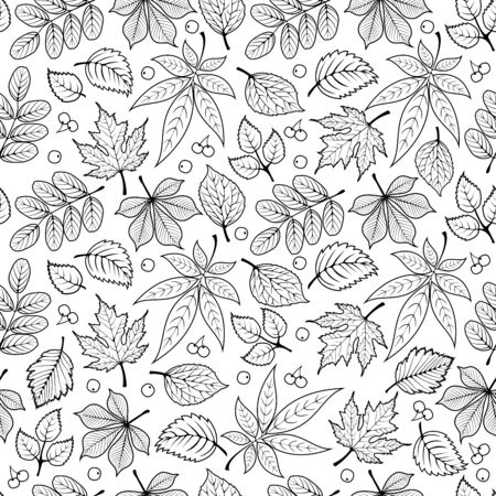 Autumn leaves pattern.のイラスト素材