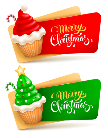 Christmas festive banners set.のイラスト素材