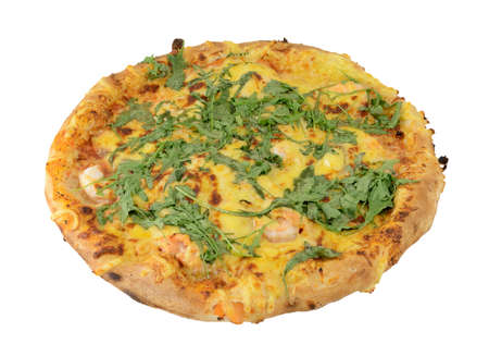 isolated pizza on white background, isometric viewの写真素材