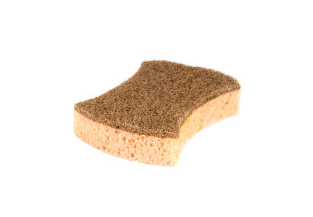natural coconut sponge on white backgroundの写真素材