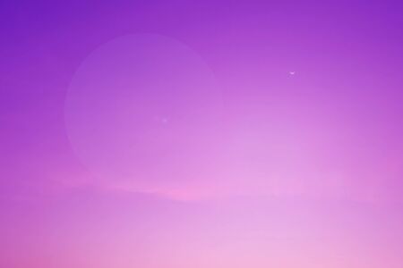 blurred little moon on sky sunset nature background with flare