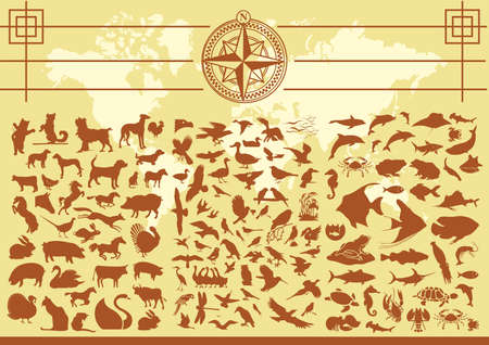 animal silhouettesのイラスト素材