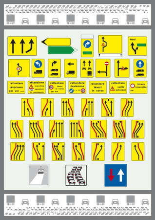 signs italian roads and motorwaysのイラスト素材