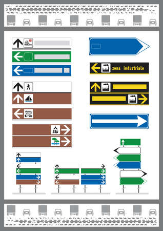 signs italian roads and motorwaysのイラスト素材
