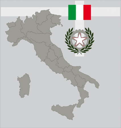 map Italy with regionsのイラスト素材