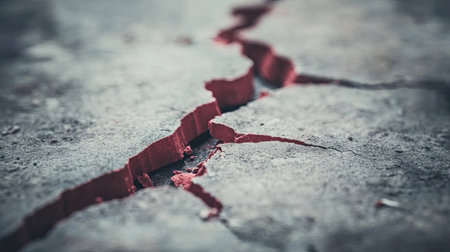 Red graph line breaking through support level in trading software, symbolic of a market crash or investor fearの素材