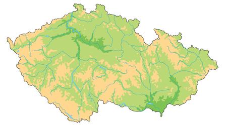 High detailed Czech Republic physical map.のイラスト素材