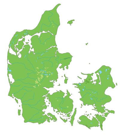 High detailed Denmark physical map.のイラスト素材