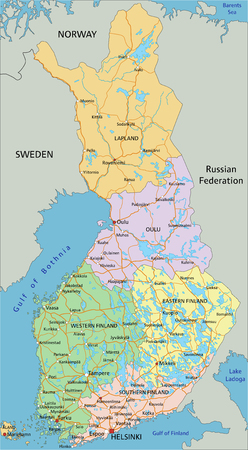 Finland - Highly detailed editable political map with labeling.のイラスト素材