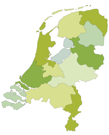 Highly detailed editable political map with separated layers. Netherlands.のイラスト素材