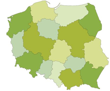 Highly detailed editable political map with separated layers. Poland.のイラスト素材