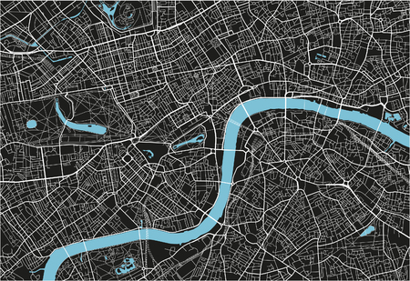 Black and white vector city map of London with well organized separated layers.のイラスト素材