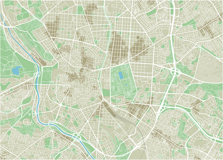 Vector city map of Madrid with well organized separated layers.のイラスト素材