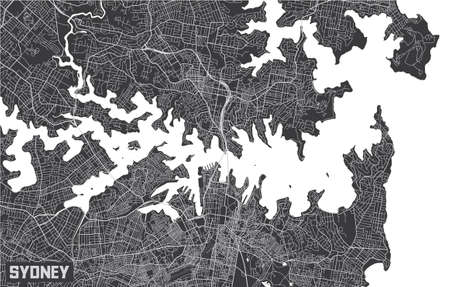 Minimalistic Sydney city map poster design.のイラスト素材