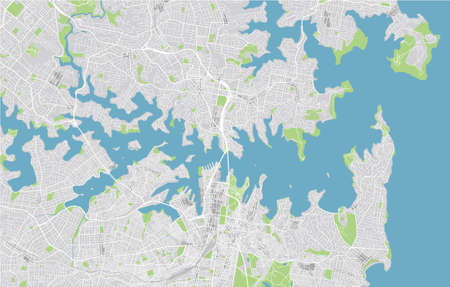 Vector city map of Sydney with well organized separated layers.のイラスト素材