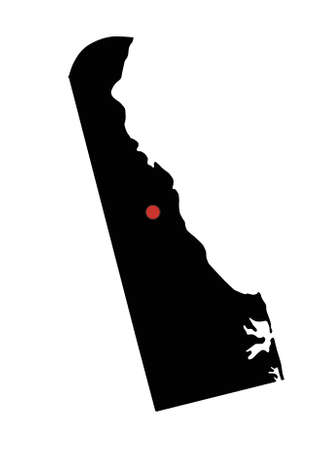 Highly Detailed Delaware Silhouette map.のイラスト素材