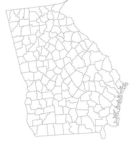 Highly Detailed Georgia Blind Map.のイラスト素材