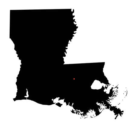 Highly Detailed Louisiana Silhouette map.のイラスト素材