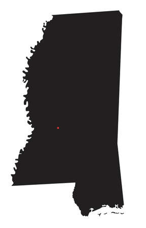 Highly Detailed Mississippi Silhouette map.のイラスト素材