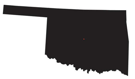 Highly Detailed Oklahoma Silhouette map.のイラスト素材