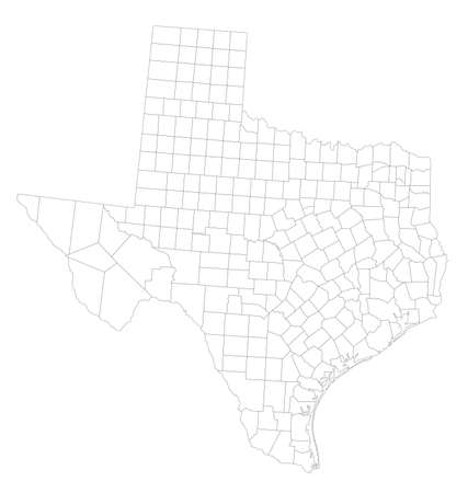 Highly Detailed Texas Blind Map.のイラスト素材