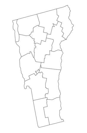 Highly Detailed Vermont Blind Map.のイラスト素材