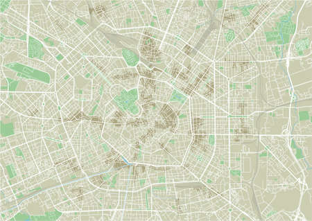 Vector city map of Milan with well organized separated layers.のイラスト素材