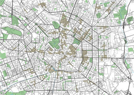 Colorful Milan vector city mapのイラスト素材