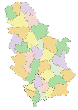 Serbia - Highly detailed editable political map.のイラスト素材