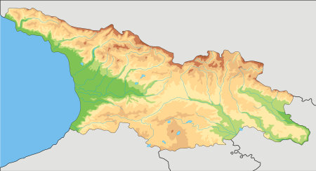 Highly detailed Georgia physical map.のイラスト素材