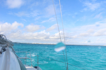 View Off a Catamaranの写真素材