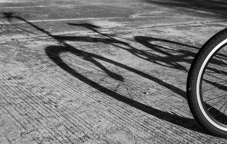 Shadow of a bicycle : Black and white filter effect