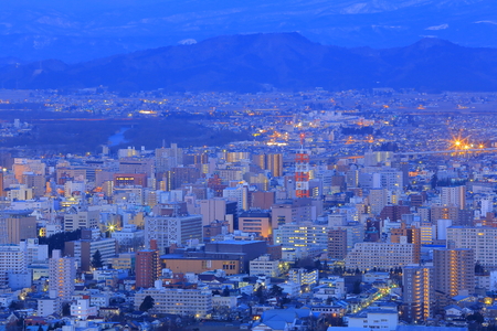 Night view of Moriokaの写真素材