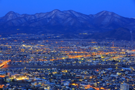 Night view of Moriokaの写真素材