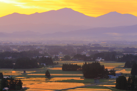 Countryside view from 10,000 yen-ji Templeの写真素材