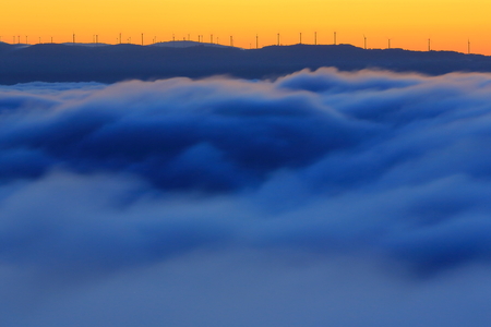 Sea of clouds of the Tono basinの写真素材