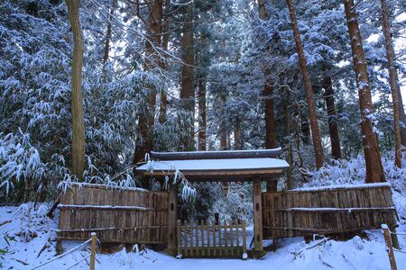 World Heritage winter hiraizumi in chuson-ji Templeのeditorial素材