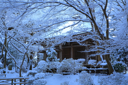 World Heritage winter hiraizumi in chuson-ji Templeのeditorial素材