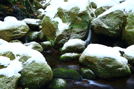 Winter from subsoil water fallsの写真素材