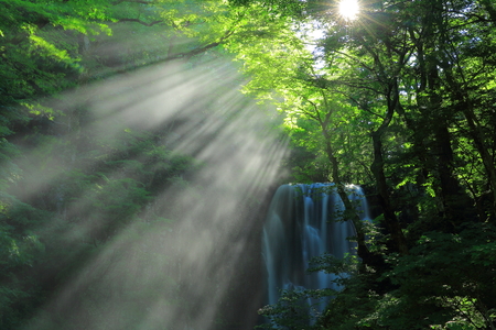 Akita Prefecture, kameda fudo waterfallの写真素材