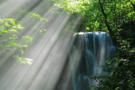 Akita Prefecture, kameda fudo waterfallの写真素材