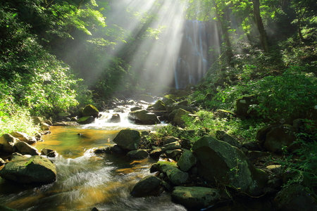 Akita Prefecture, kameda fudo waterfallの写真素材