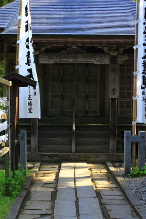 Fresh green leaves around chuson-ji Templeのeditorial素材