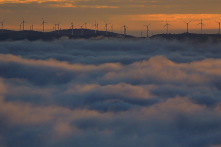 Sea of clouds of the Tono basinの写真素材
