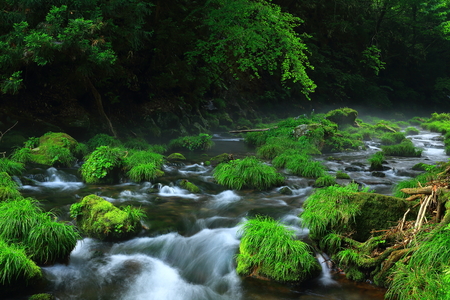 Xia Yuan falls subsoil waterの写真素材