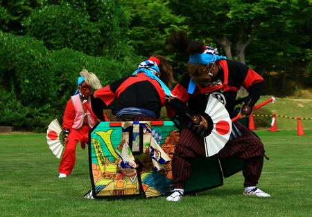 Oshu City Gallasy Ward Parknogisawa Nembutsu sword danceの写真素材