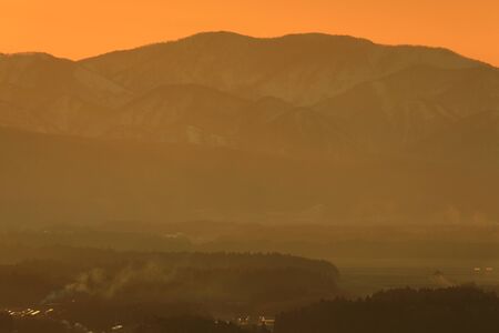 Sunset kitakami cityの写真素材