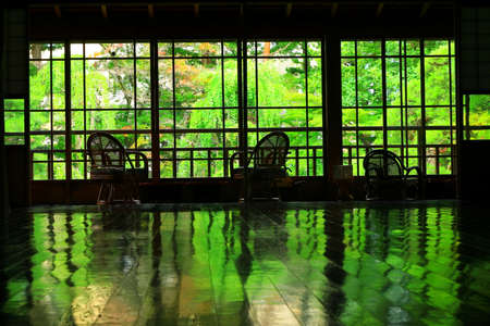 A view of the hotel in the summer in Iwate Prefectureのeditorial素材