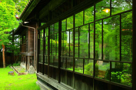 A view of the hotel in the summer in Iwate Prefectureのeditorial素材