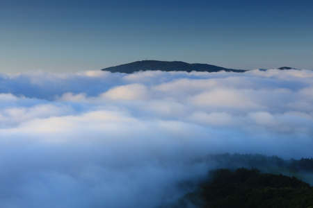 Mountains and Sea of Clouds, Tono City, Iwate Prefectureの写真素材